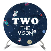 Lofaris Space Astronaut Boy 2nd Birthday Round Backdrop